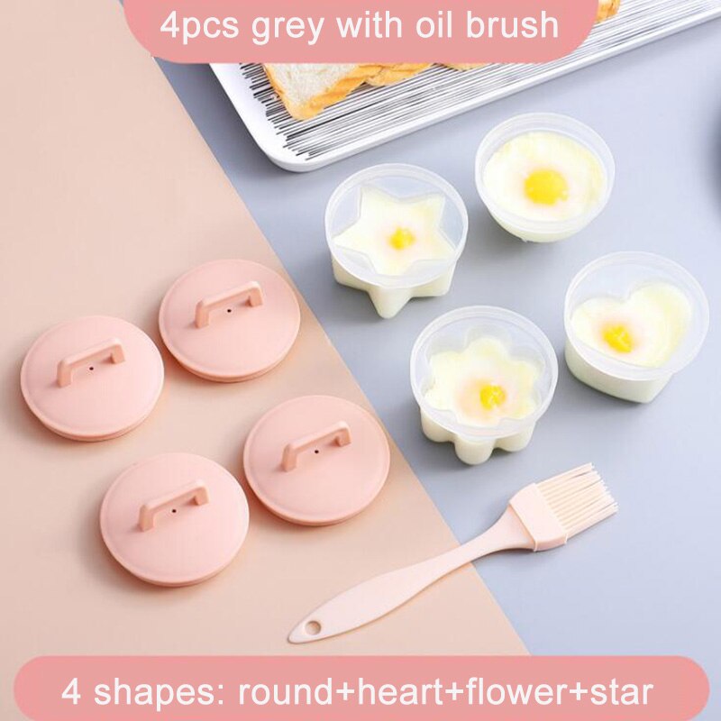 Khgdnord-Tazas para hervir huevos duros sin cáscara, separadores de huevos, moldes: 4pcs pink