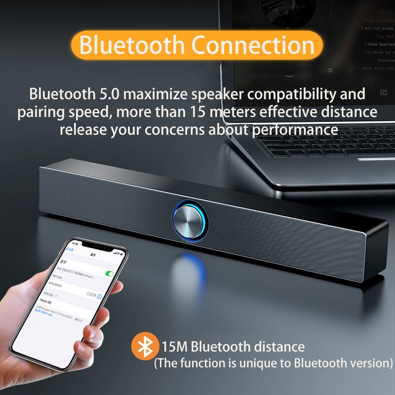 V-193 Tv Geluid Bar Aux Usb Bedrade En Draadloze Bluetooth Home Theater Fm Radio Surround Soundbar Voor Pc Tv computer Speaker