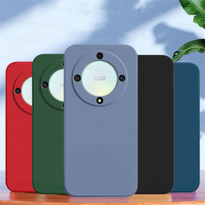 Hoesje voor honor magic 5 5 , schokbestendige hoes van vloeibaar siliconen tpu voor de achterkant van de telefoon, honor magic 5 lite