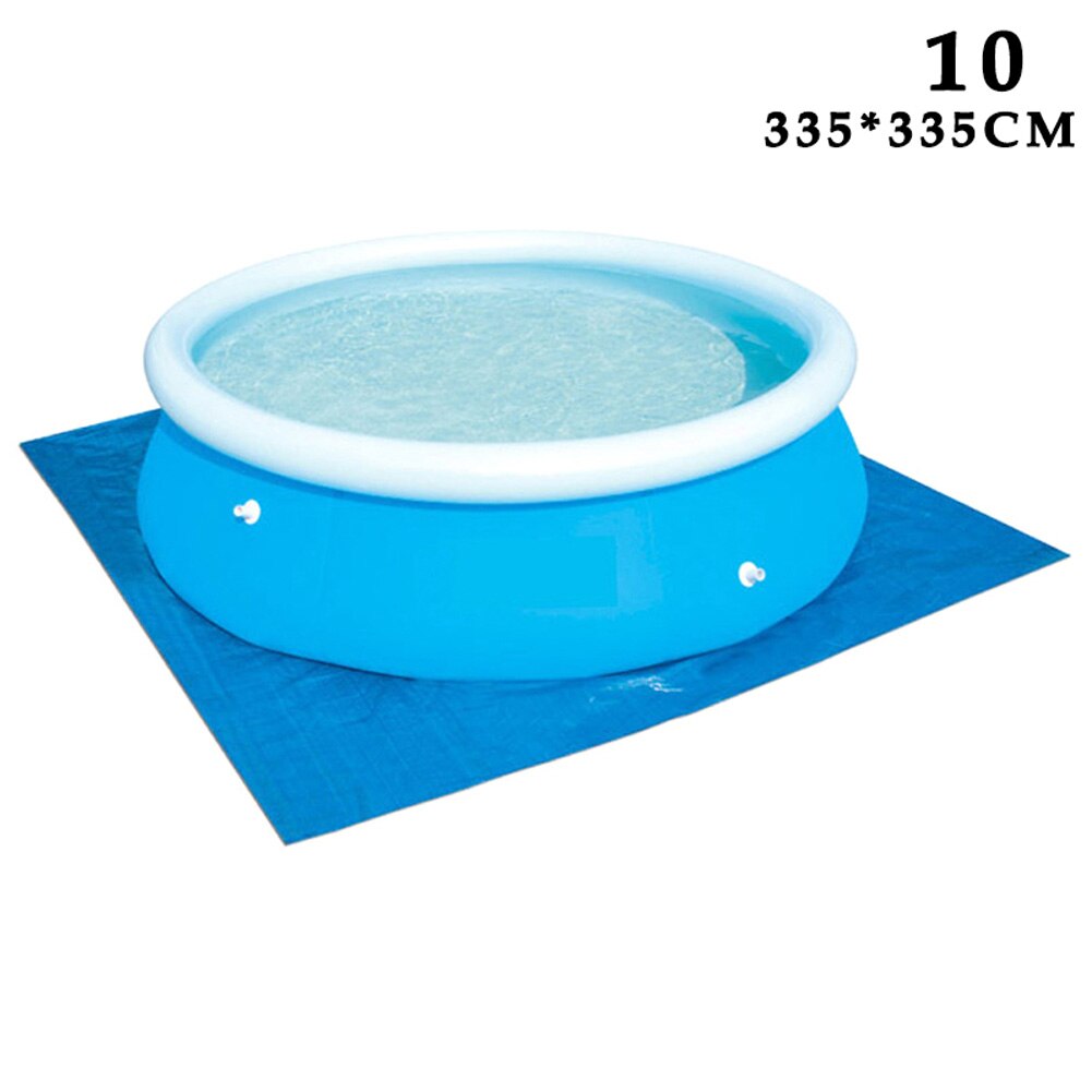 Swimmingpooldæksel firkantet rund jordmåtte stofdæksel støvtæt foldbart uv-resistent måttedæksel til udendørs havepool hfing: 335 cm x 335cm