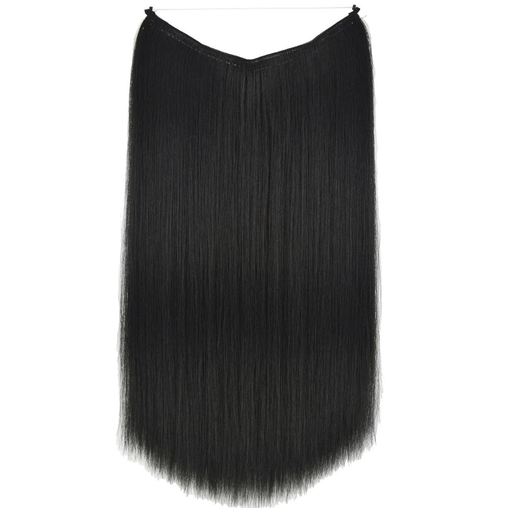 Topreety Halo Hair Extensions Onzichtbare Elastische Draad Verborgen Haarstukken Geen Clip Hittebestendige Synthetische Vezel TPYLS90