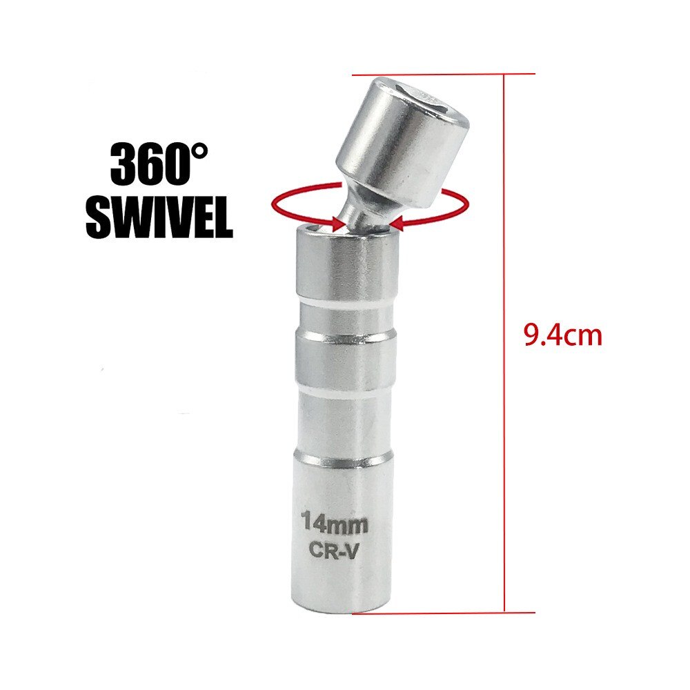 14Mm/16Mm Magnetische Swivel Bougie Mouw Socket Universele Hoek Bougie Mouw Auto Removal Tool Punt remover Wrench