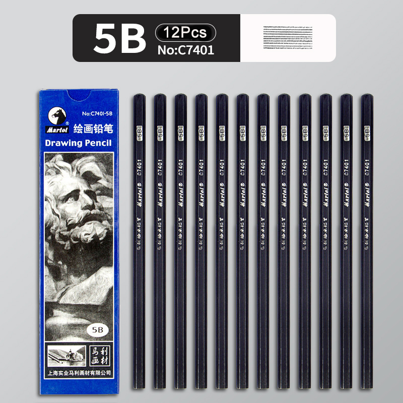 12Pcs 2H HB B 2B 3B 4B 5B 6B 7B 8B 12B 14B Sketch Drawing Graphite Shading Charcoal Pencils Set Sketching for Artists Beginners: black