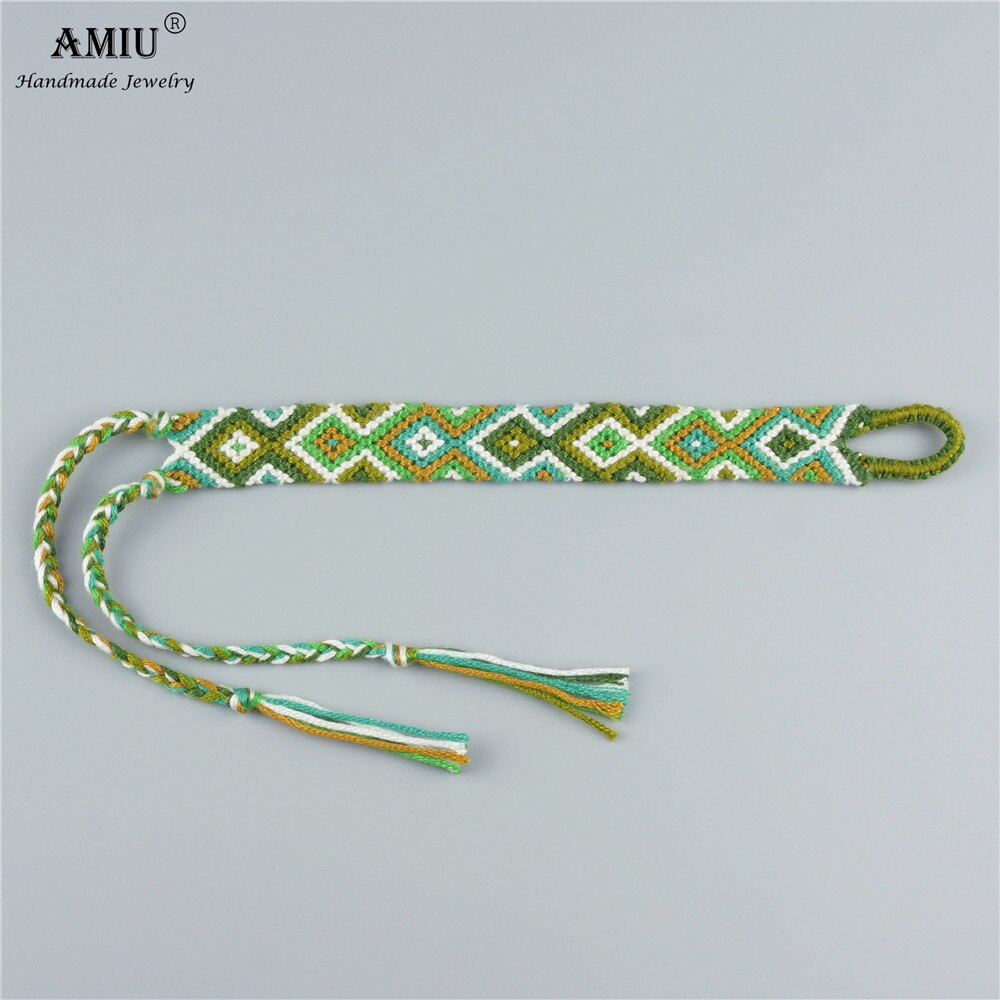 AMIU Handmade Bohemian Woven Friendship Bracelets Ethnic Macrame Cord Women Adjustable Braided Anklet Best Friend Bracelet: 3