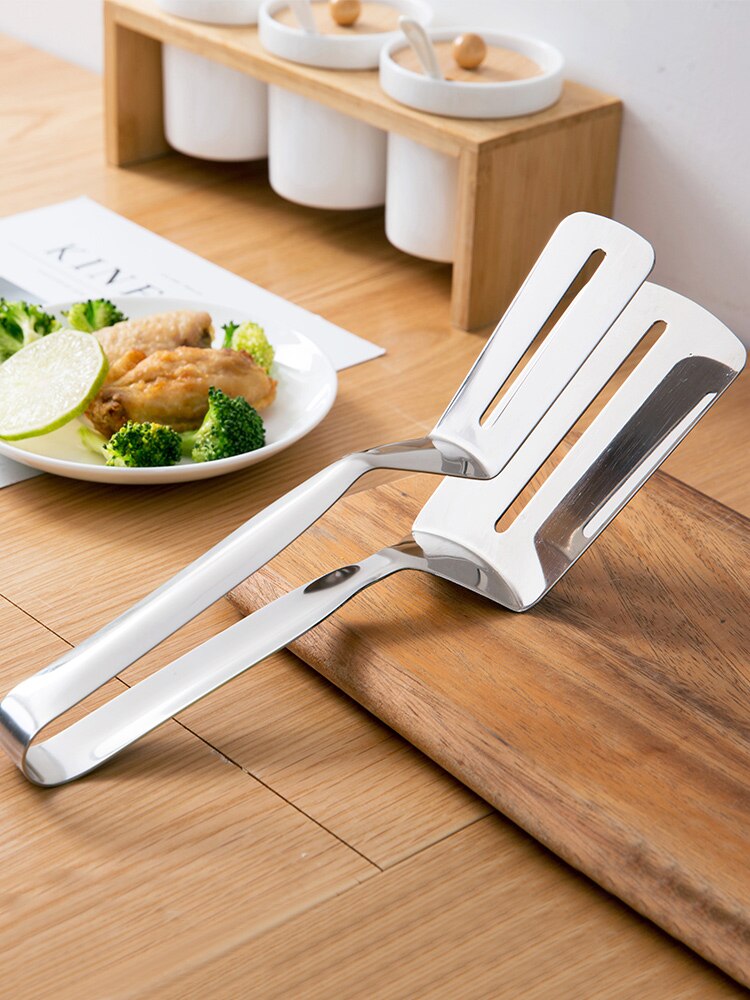 Utility Tools Kitchen Supplies Stainless Steel Frying Spatula Clip Gadgets Pancakes Fried Fish Pizza Steak Turning