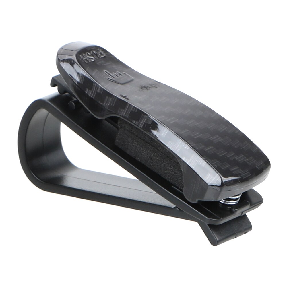 Leepee wood grain brilleetui brilleholder bil køretøj solskærm solbriller klemme auto fastener klip brilleholder: Kulfiber