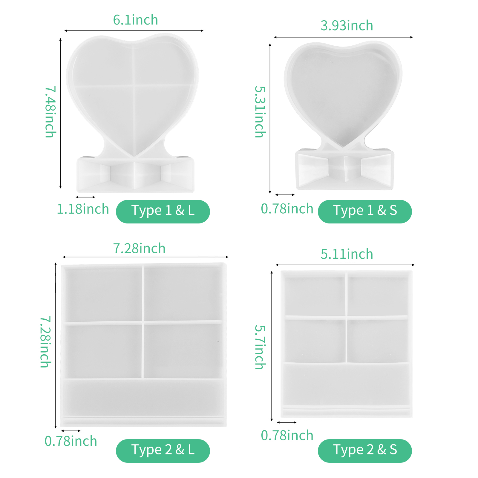 DIY Crystal Epoxy Resin Mold Photo Frame Resin Mold Silicone Casting Molds Crystal Epoxy Frames Crafts Making Accessories