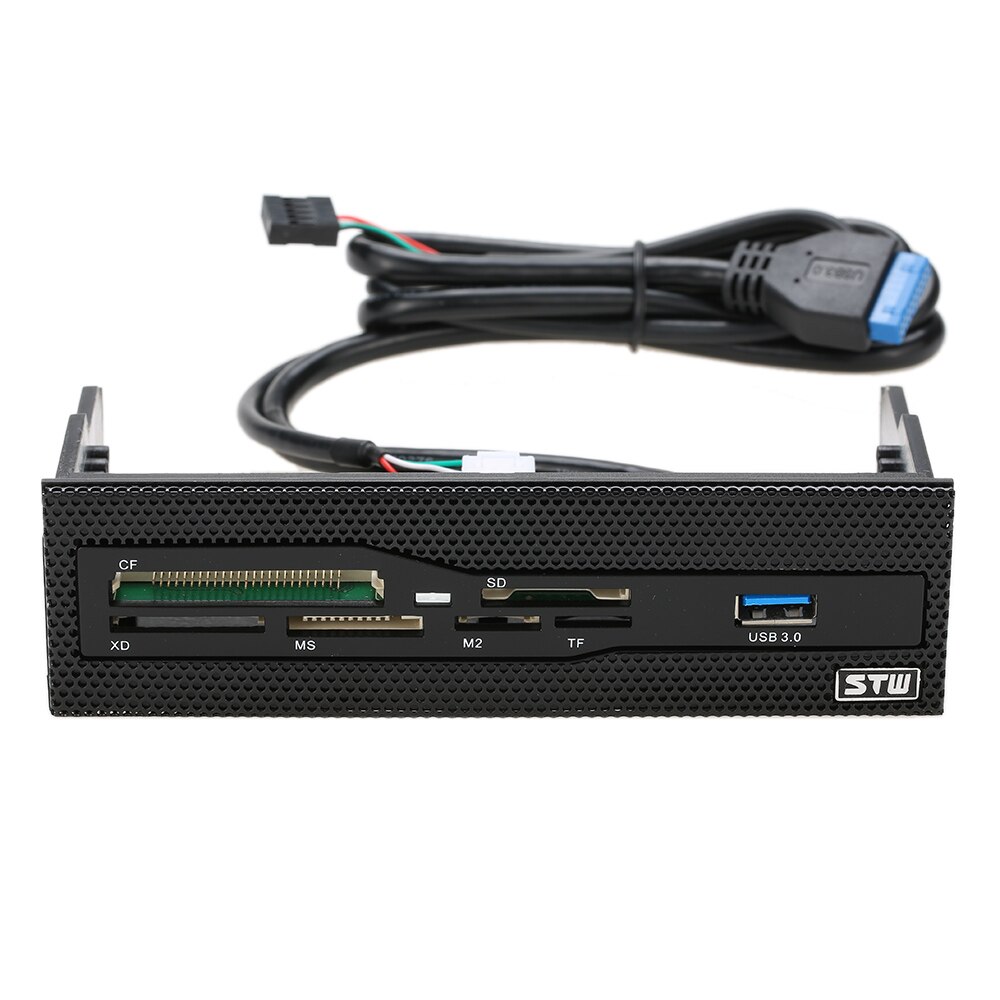 Lector de tarjetas interno USB 3,0, Panel frontal de PC de 5,25 pulgadas, todo en 1, compatible con CF, XD, MS, M2, TF, SD