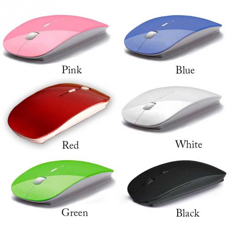 Sugar Color Ultra Thin USB Optical Wireless Mouse 2.4G Receiver Super Slim Mouse For Computer PC Laptop Desktop
