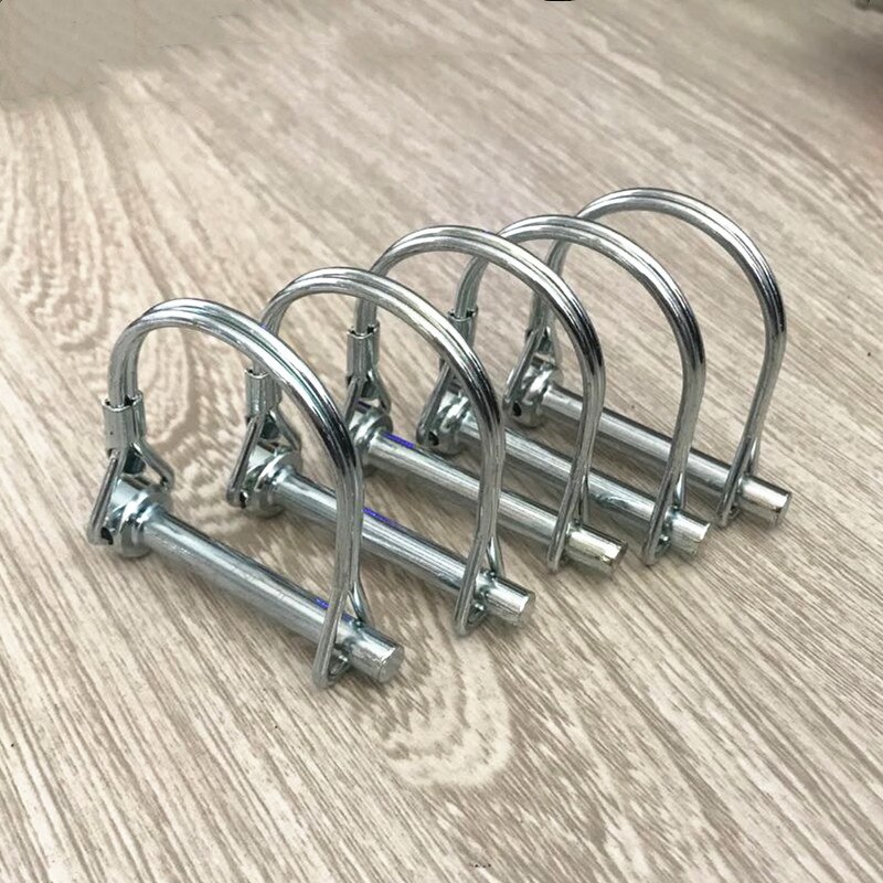 5PCS Spring Carbon Steel PTO Pin Round Arch Wire Shaft Locking Lock Pin Safety Coupler Pin Retainer Farm Trailers Wagons