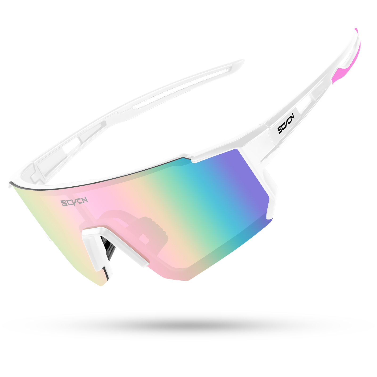 SCVCN Fahrradbrille, Sport-Sonnenbrille, UV400, Fahrrad, Wandern, Camping, Golfbrille für Männer und Frauen, Baseballbrille, Fahrradbrille: Silber
