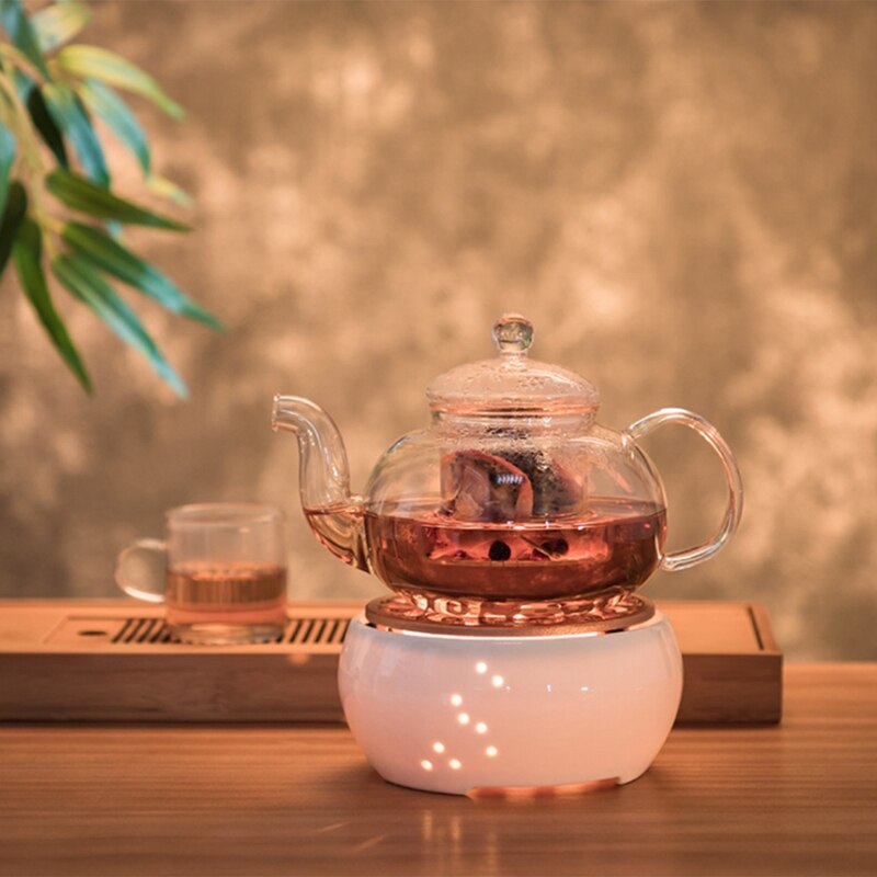 Ceramic Candle Heater Tea Pot Heating Base Portable Teapot Warmer Holder Insulation Base Candle Holder Tea Accessories