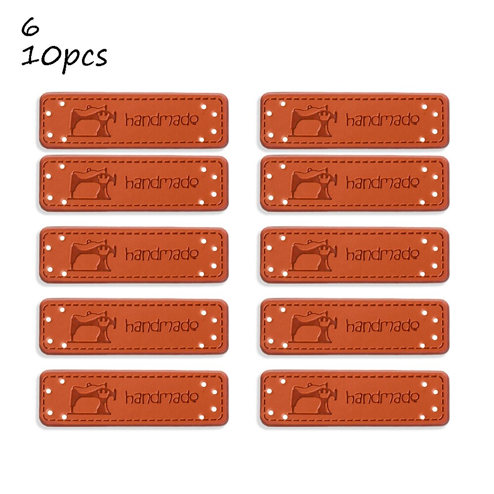 10 stuks retro synthetisch pu leren label diy handgemaakte naailabels leren patch benodigdheden voor kleding naaiaccessoires: 6
