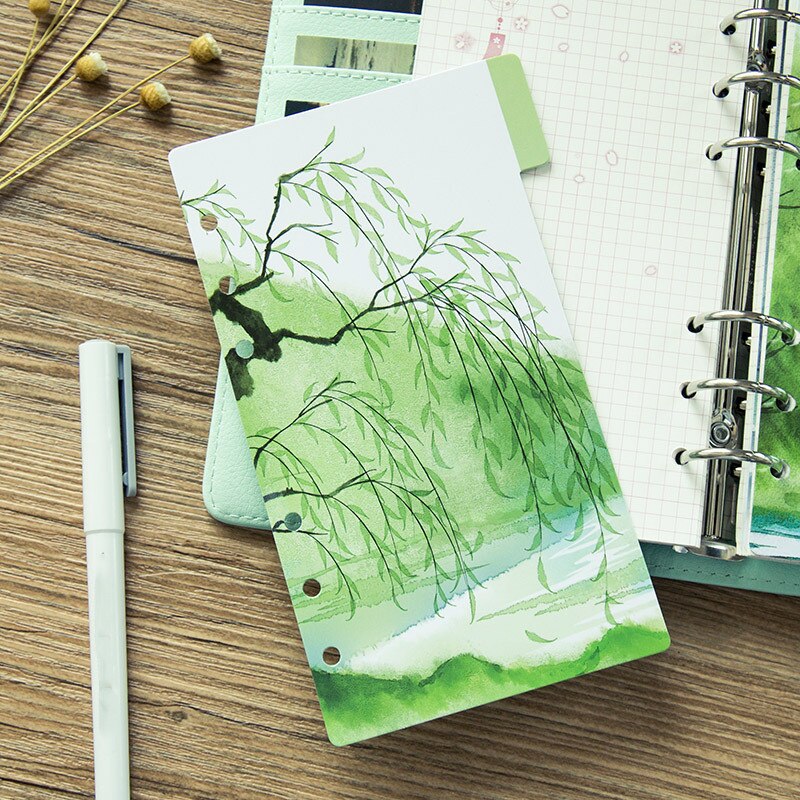 5 Pcs/set Beautiful Landscape Notebook Divider A5 A6 Spiral Notebook Loose Leaf Index Pages Notebook Paper Inside Pages