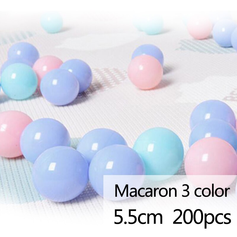 Eco-Friendly Funny Toy Ocean Balls Colorful Soft Plastic Wave Ball Water Pool Bouncy Ball Outdoor Baby Swim Pit Outdoors Toys: macaron3-200-5.5cm