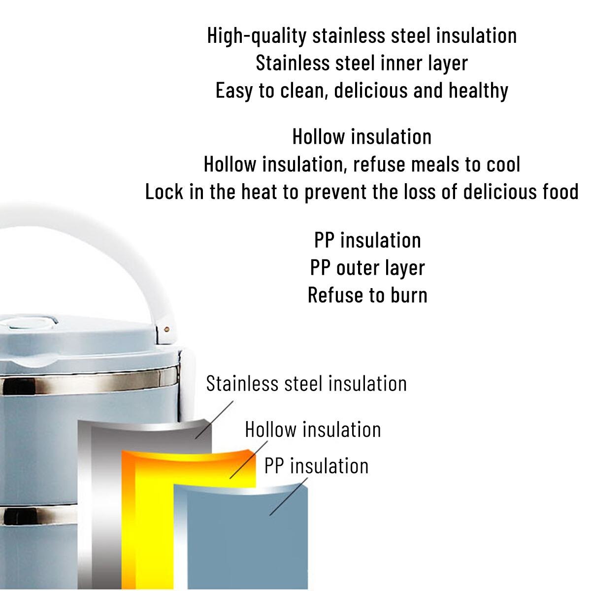 Bento lunchbox draagbaar roestvrij staal thermisch geïsoleerd maaltijd per voedselcontainer keuken lunchbox voor kinderen kinderen volwassenen