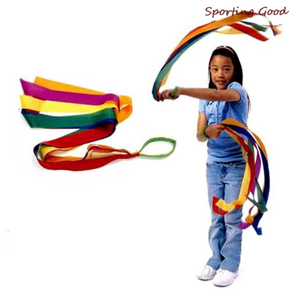 Regnbåge sport dans band barn gym rytmisk gymnastik konst gymnastiska övningar cheerleading fitness