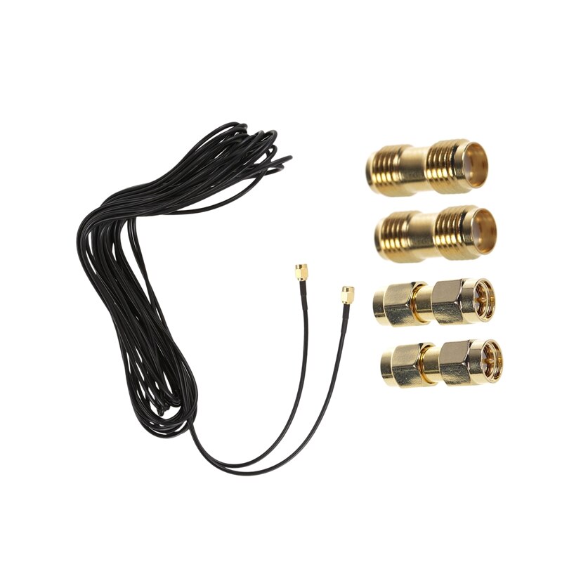 Conector SMA macho a macho + 2 uds., conector hembra a hembra SMA Adaptador Coaxial RF y 1x10M SMA macho a macho SMA M-M, 2 uds.: Default Title