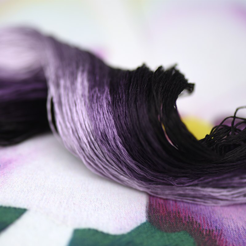 Hilo de bordar de seda/100% hilo de seda/bordado a mano, punto de cruz, morado oscuro/9 colores puros