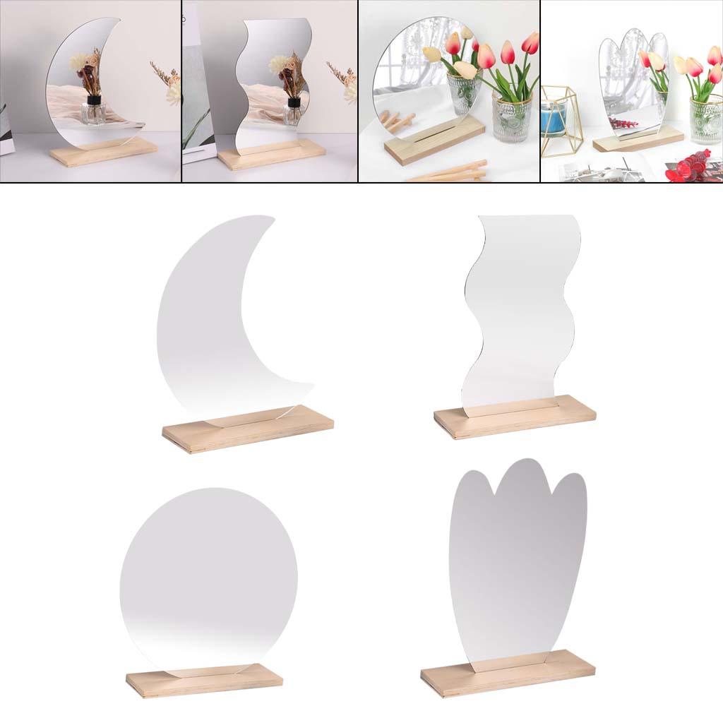 Makeup Mirror ,Irregular Aesthetic Vanity Mirror Frameless, Decorative Desk