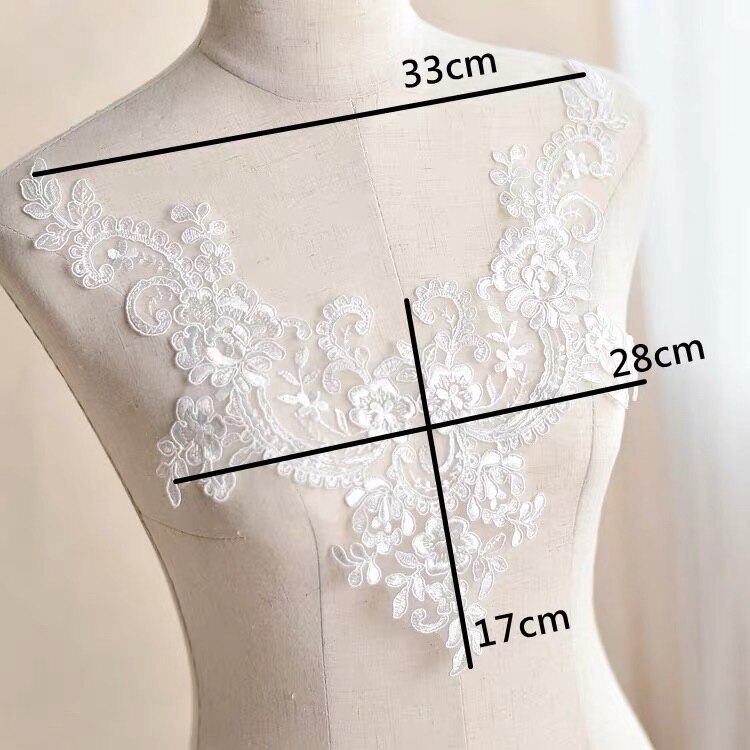 Kleur 3D Bloem Bead Rhinestone Mesh Gaas Borduurwerk Kant Jurk Doek Patch Patch Kleding Reparatie Trouwjurk Patch