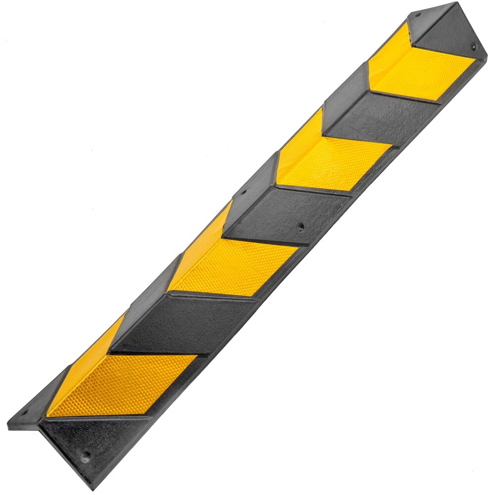 PrimeMatik-80cm Reflecterende Rubberen Protector Voor Hoeken In Zwart En Geel Kleur