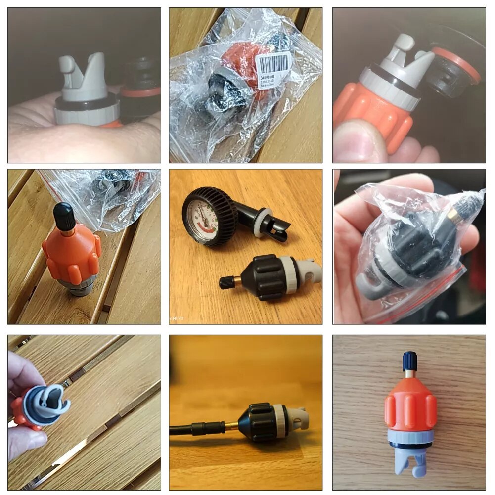 Adaptador de válvula de aire duradero para tabla de SUP, resistente al desgaste, para bote de remos, Kayak, nailon, 1/2 piezas