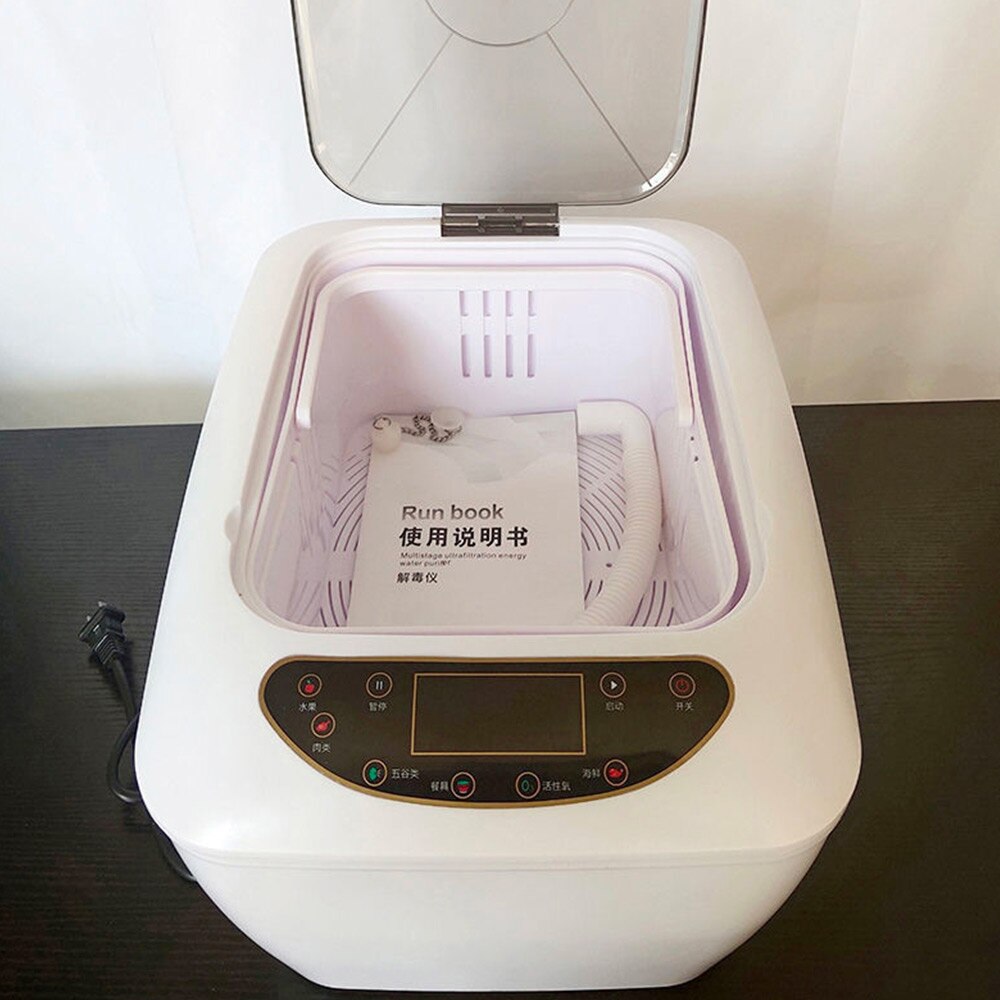 220V 60W 12L Vegetable washing machine kitchen food washer material sterilization tableware disinfection