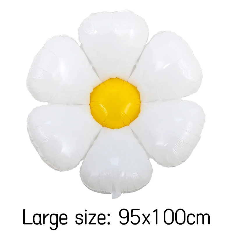 1/10 Stuks Daisy Ballon Enorme Witte Bloem Aluminiumfolie Ballonnen voor Verjaardag Baby Douche Bruiloft Daisy Party Decoraties benodigdheden: RUBY / 5inch