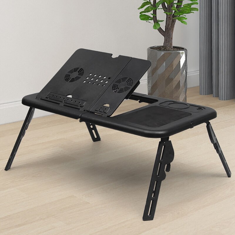 Multi-fonction Ordinateur Portable Table Stand-Up Pliant Table D'ordinateur, ordinateur portable Support Plateau Sur USB REFROIDISSEMENT Lit (noir)