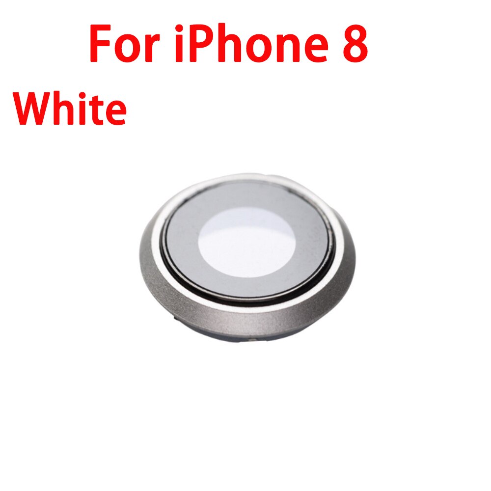Tylna tylna osłona obiektywu szklana pokrywa z ramką część zamienna do iPhone 6 6s 6Plus 6splus 7 7Plus 8 8Plus: 8 White