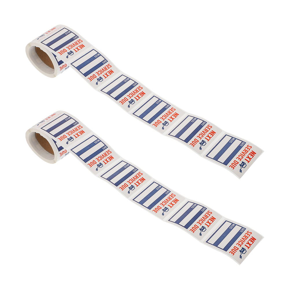 1 Roll of 150Pcs Removable Car Oil Change Reminder Stickers Auto Adhesive Labels: Blue 1