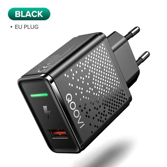 18w carregador usb plugue da ue tablet do telefone móvel adaptador de parede portátil qc 3.0 carga rápida carregamento rápido para huawei xiaomi mi 9 redmi: Black EU Plug