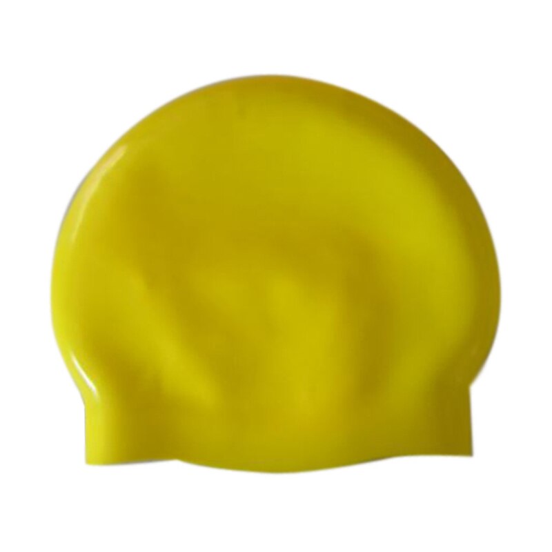 Silicone Rubber Swimming Cap Waterproof Swim Caps Elasticity Hat Swimming Competition Accessorie student Adult Men Women 9 color: Yellow