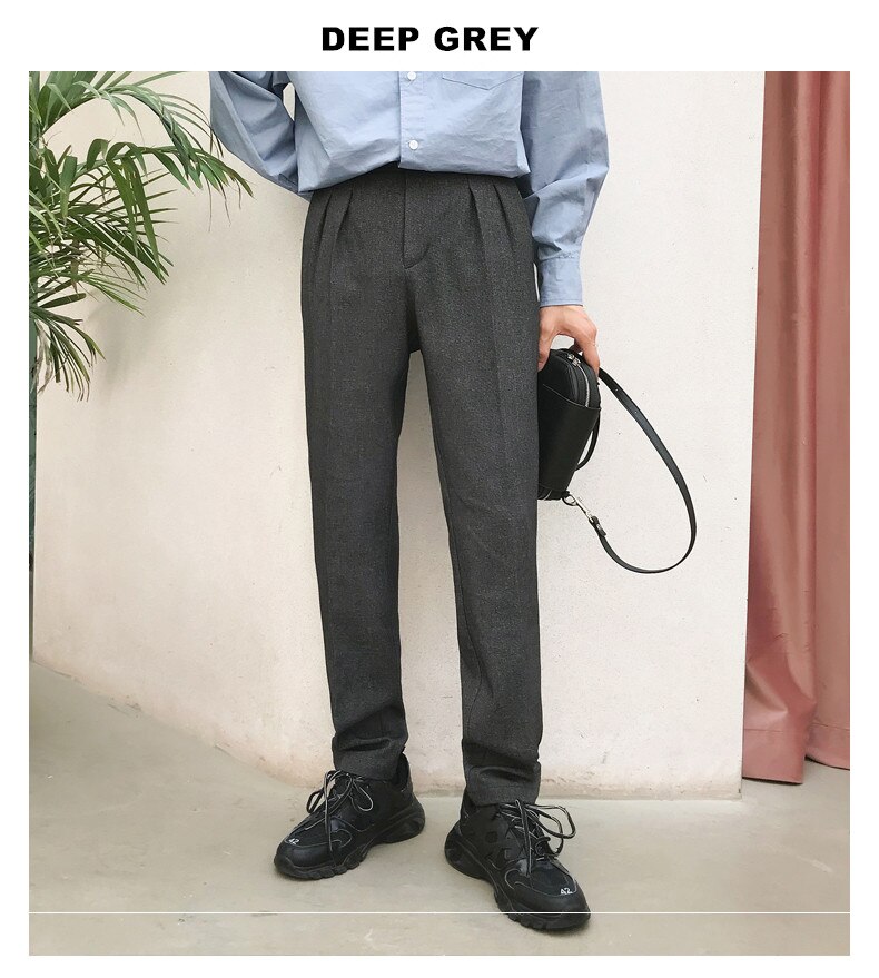 Spodnie streetwear dla mężczyzn spodnie casualowe luźne imprezowe perfumy męskie pantalony kostiumowe męskie czarne wiosenne: Szare spodnie / M