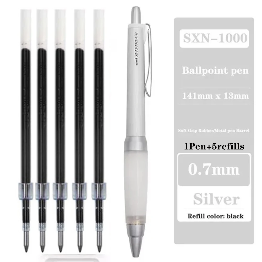 Japan Uni Alpha-Gel Jetstream 0,7 mm Kugelschreiber SXN-1000 Weichgummi-Handgriff Schulbriefpapier Metallstift für Höhle Schulanfang: Olive