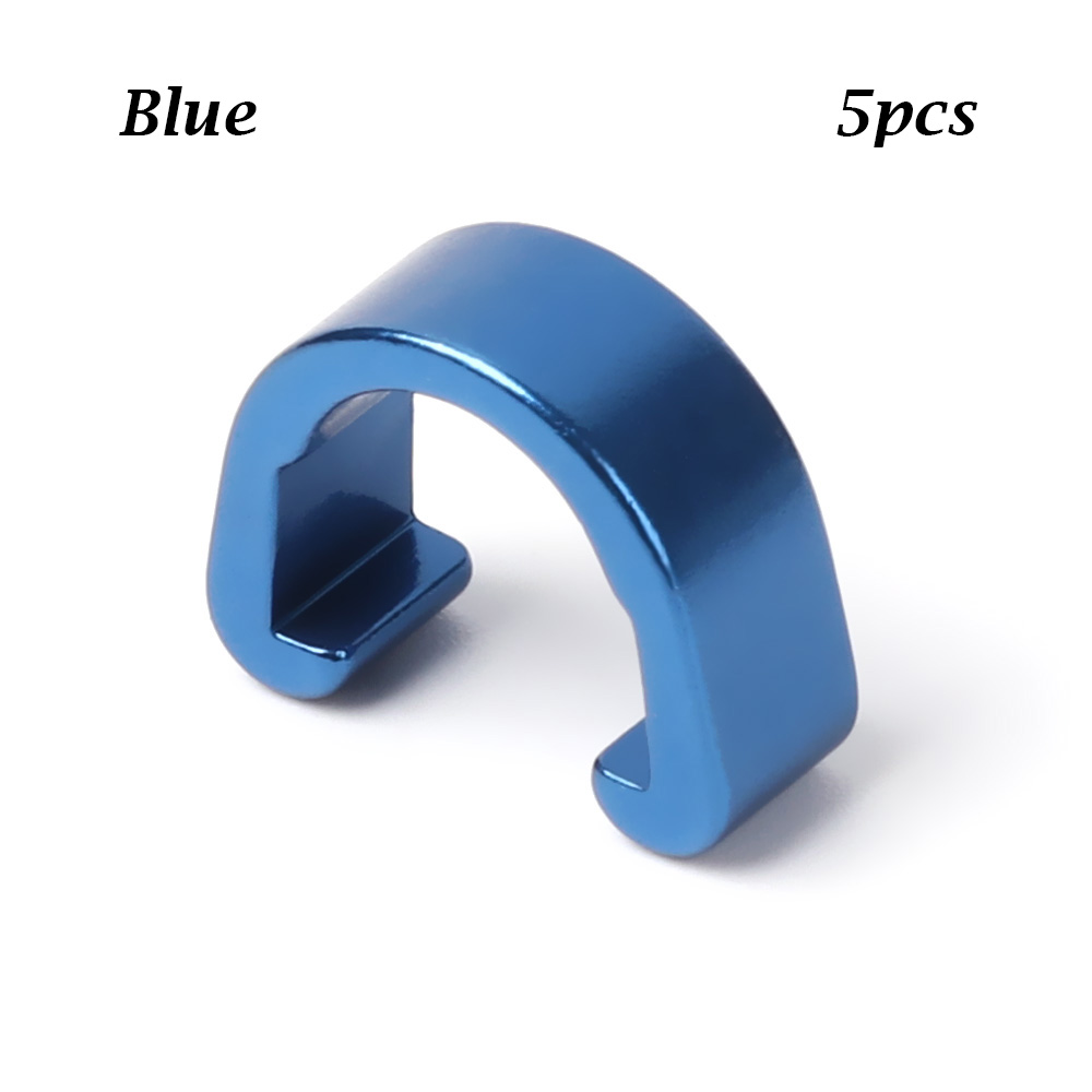 5Pcs Aluminum Alloy MTB Bike C Shape Clips Bicyle Housing Hose Brake Cable/Line Buckles Case Outdoor Cycling Clasps Parts: Blue