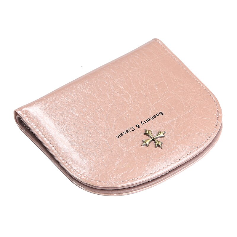 Baellery hasp leren damesportemonnee met korte rits, kleine portemonnee voor dames, slanke portemonnee, eenvoudige kaarthouder, mini-portemonnees voor dames