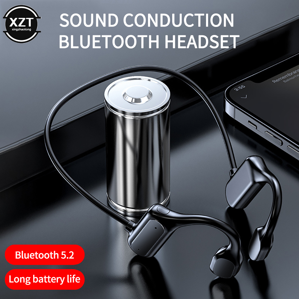Waterproof BL09 Bluetooth 5.0 Wireless Headset Sports Stereo headphone Bone Conduction Audio Equipment Outdoor with Microphone