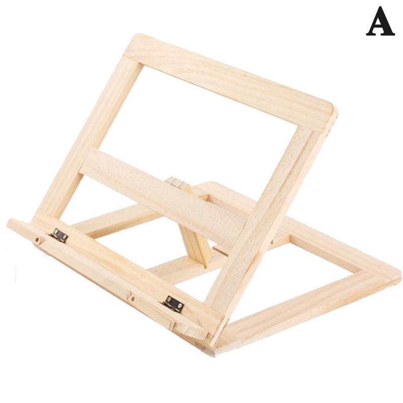 Foldable Recipe Book Stand,Wooden Frame Reading Bookshelf,Tablet Pc Stand Support L9K4: A