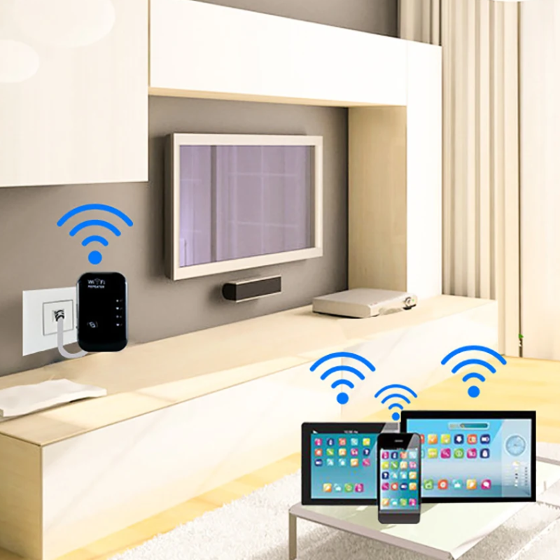 Wzmacniacz sygnału Wi-Fi Bezprzewodowy wzmacniacz sygnału Rozszerzony wzmacniacz sieci UE USA Router domowy 300 m przez ścianę Sypialnia Odbieraj ruch