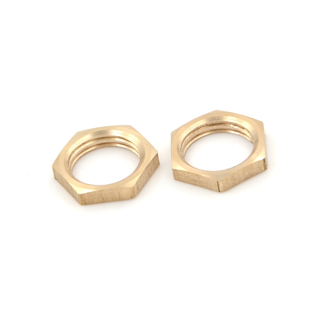 10Pcs/lot Brass Hex Lock Nuts Pipe Fitting 1/4" BSP Female Thread