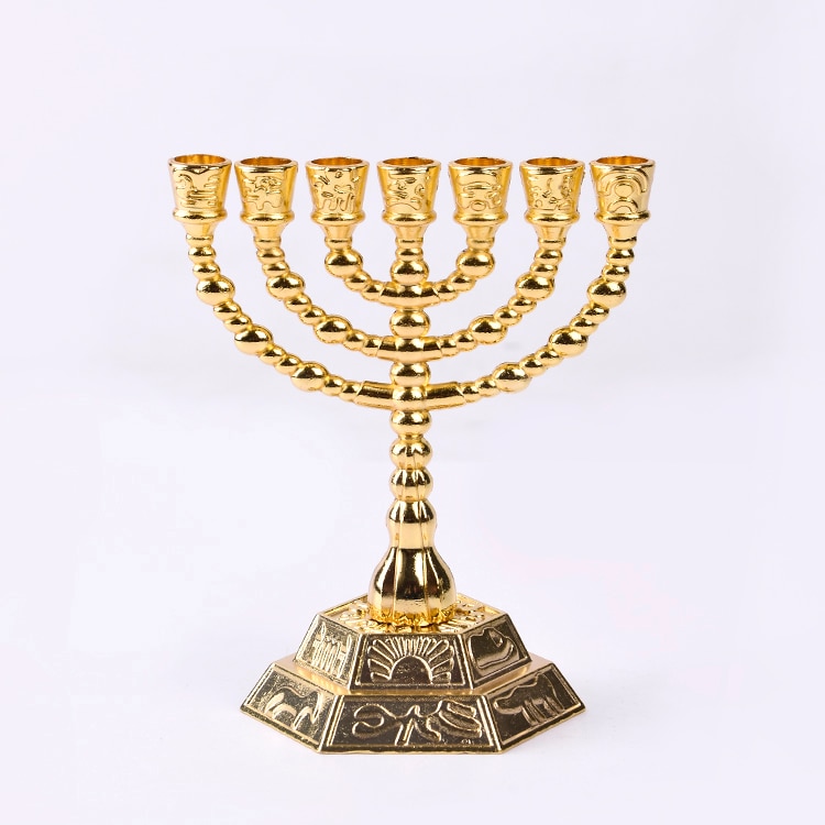 Israël judée juif ameublement alliage 7 Branches chandelier juif judaïsme artisanat Menorah bougeoir