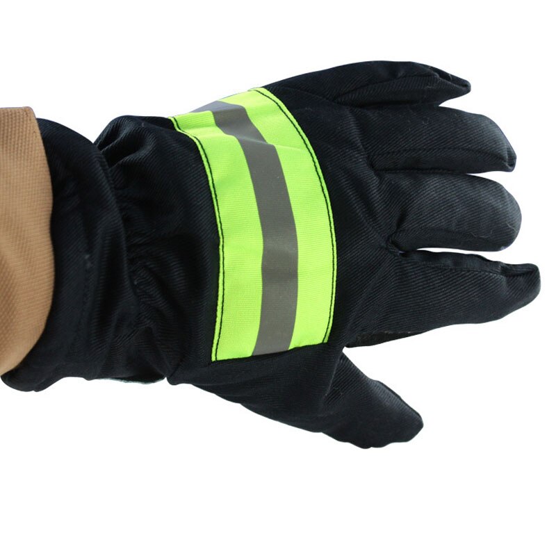 Fireman Gloves Wear-Resistance Non-Slip Thicken Fire Proof Gloves Reflective Strap Fire Resistant Gloves for Firefighter