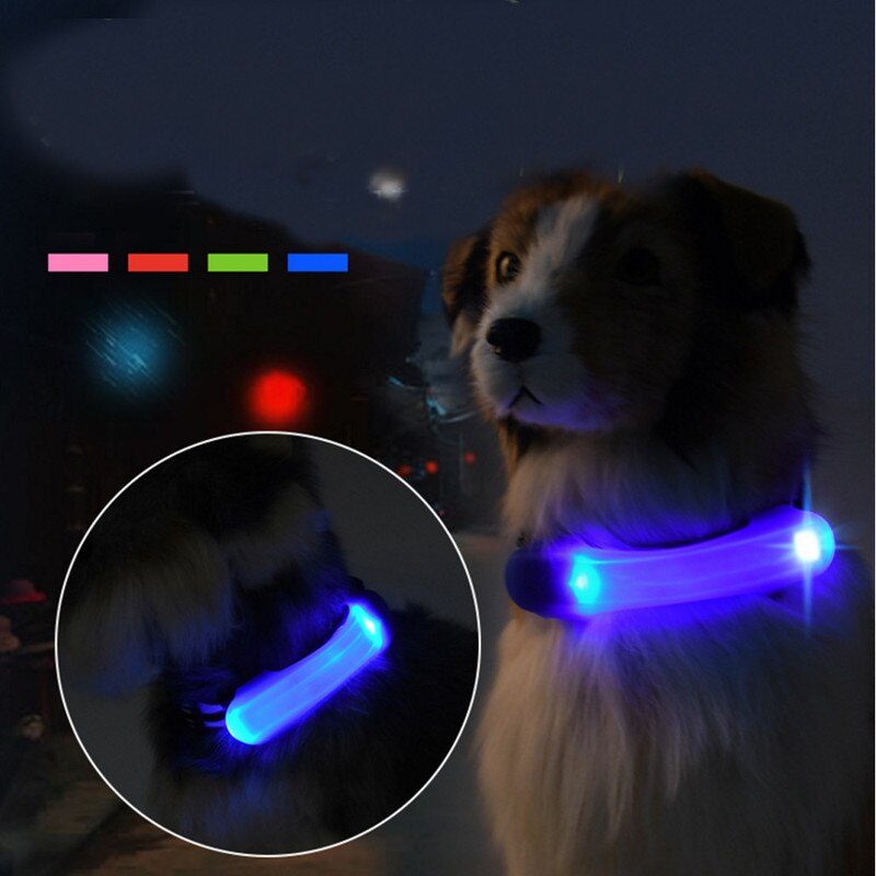 Gratis 1Pcs Siliconen Bandjes Led Licht Gloeiende Bandage Op Halsband Nacht Veiligheid Waarschuwingslichten Voor Hond Huisdier