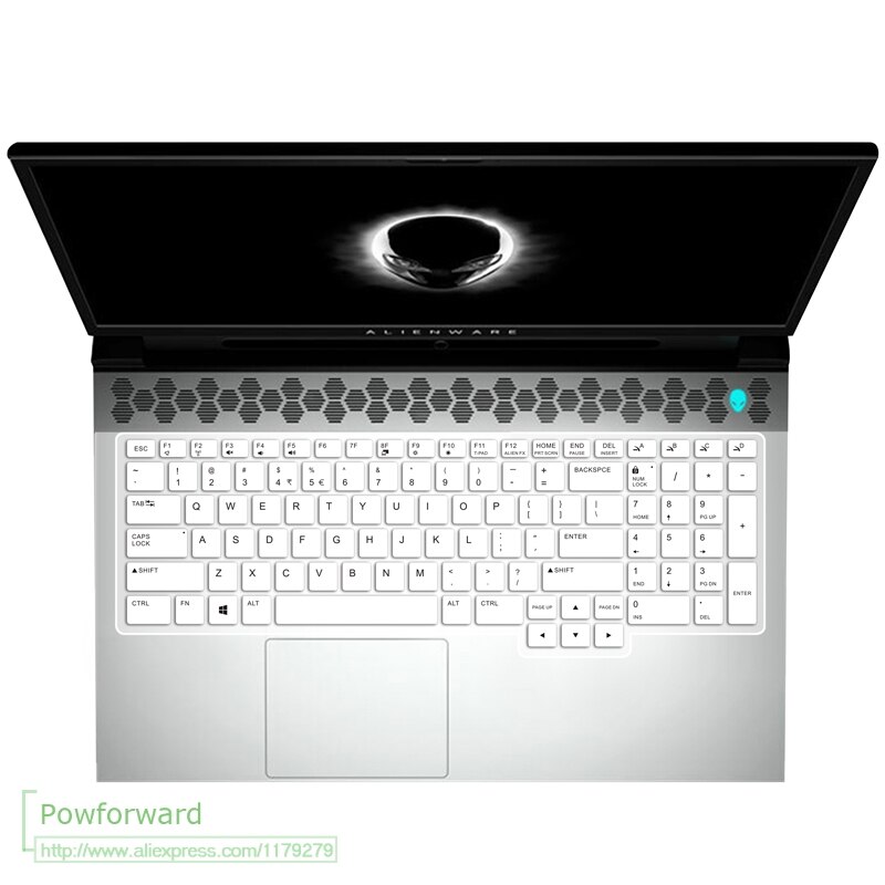 Silicone Keyboard Cover protector skin For Dell Alienware Area-51m Area 51M R2 / Alienware M15 R2 R3: M17 R2 white