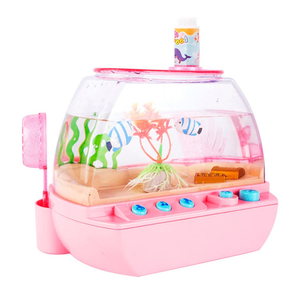 Children's Simulation Electric Fish Tank Toy Set Aquarium fish toys Furniture Toys Interesting Kids Aquarium Electric Fishs Tan