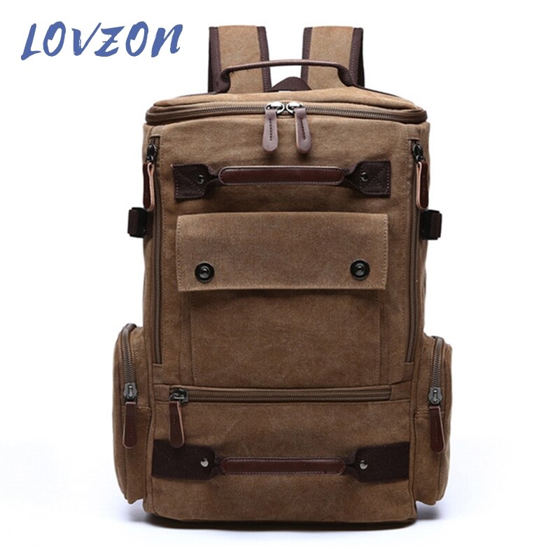 LOVZON Vintage Backpack Canvas Backpack School Bag Men's Travel Bags Large Capacity Backpack Laptop Backpack Bag