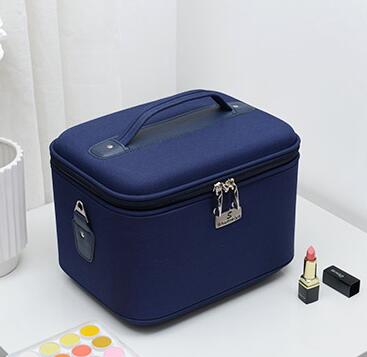 Make-up Organizer Dames Toilettas Cosmetische Tas Dames cosmetische doos koffer Make-up Case Opbergkoffer voor make-up organizer: L / Sky Blue