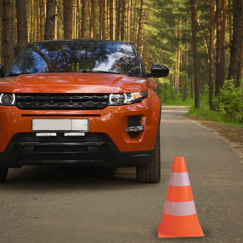 Cono de tráfico, barricadas de advertencia de seguridad, 23CM, entrenamiento de fútbol, bloque de pie, hoja reflectante, señal de carretera, cono deportivo